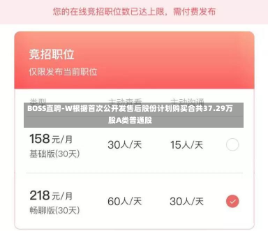 BOSS直聘-W根据首次公开发售后股份计划购买合共37.29万股A类普通股-第2张图片