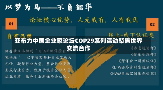 亚布力中国企业家论坛COP29系列活动聚焦世界
交流合作