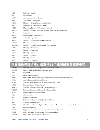 世界绿色经济组织：将支持11个非洲城市实现碳中和-第3张图片