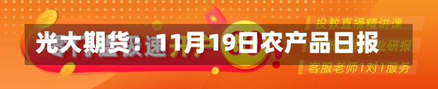 光大期货：11月19日农产品日报-第1张图片