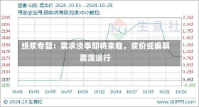 纸浆专题：需求淡季即将来临，浆价或偏弱震荡运行-第3张图片