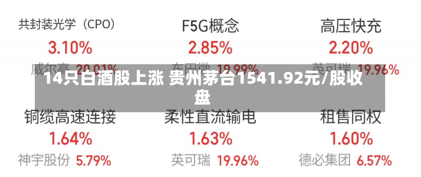 14只白酒股上涨 贵州茅台1541.92元/股收盘-第2张图片