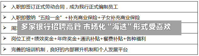 多家银行招聘高管 市场化“海选”形式受喜欢
-第2张图片