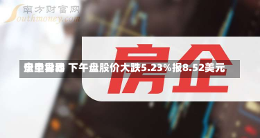 宁圣世界
盘中异动 下午盘股价大跌5.23%报8.52美元-第1张图片