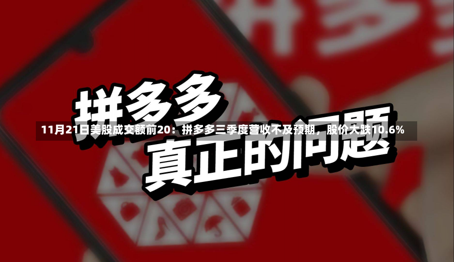 11月21日美股成交额前20：拼多多三季度营收不及预期，股价大跌10.6%