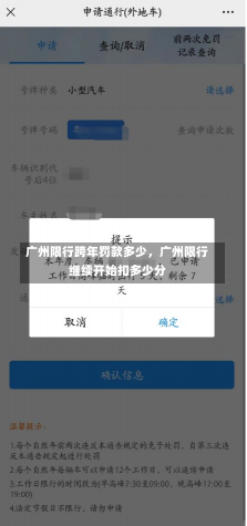 广州限行跨年罚款多少，广州限行继续开始扣多少分