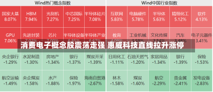 消费电子概念股震荡走强 惠威科技直线拉升涨停-第2张图片