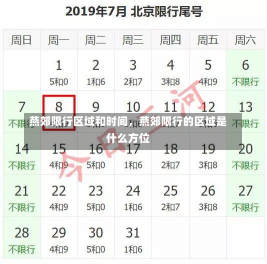 燕郊限行区域和时间，燕郊限行的区域是什么方位-第2张图片