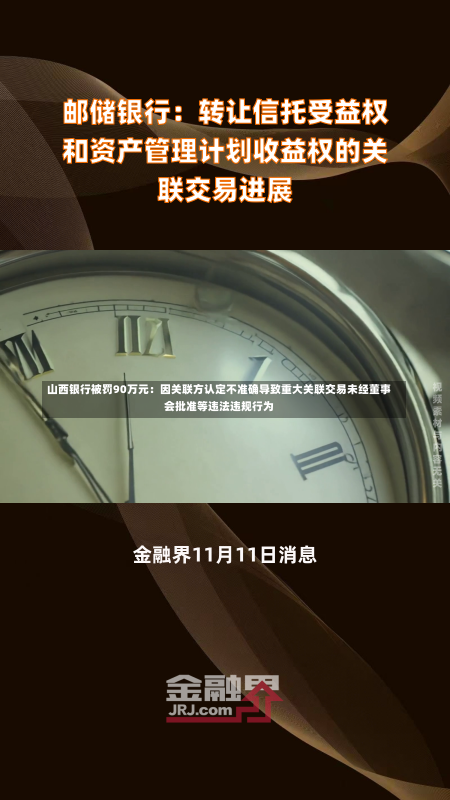 山西银行被罚90万元：因关联方认定不准确导致重大关联交易未经董事会批准等违法违规行为-第3张图片