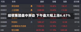 纽顿集团盘中异动 下午盘大幅上涨6.67%