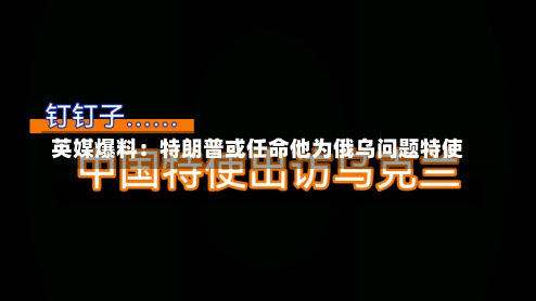 英媒爆料：特朗普或任命他为俄乌问题特使