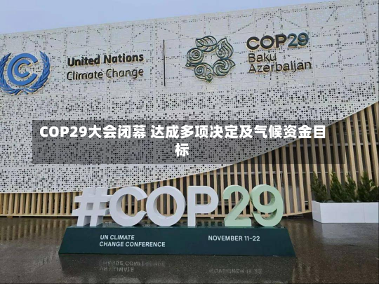 COP29大会闭幕 达成多项决定及气候资金目标