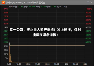 又一公司，终止重大资产重组！冲上热搜，保时捷深夜紧急道歉！