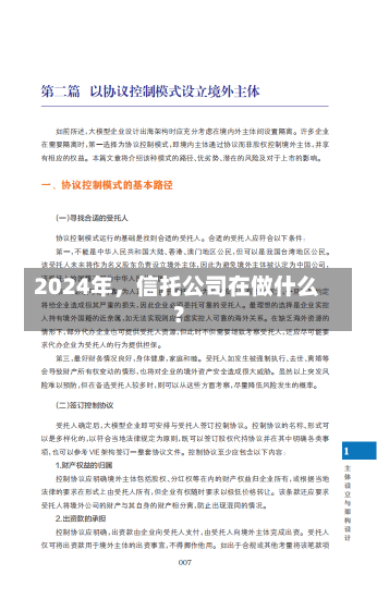 2024年，信托公司在做什么？