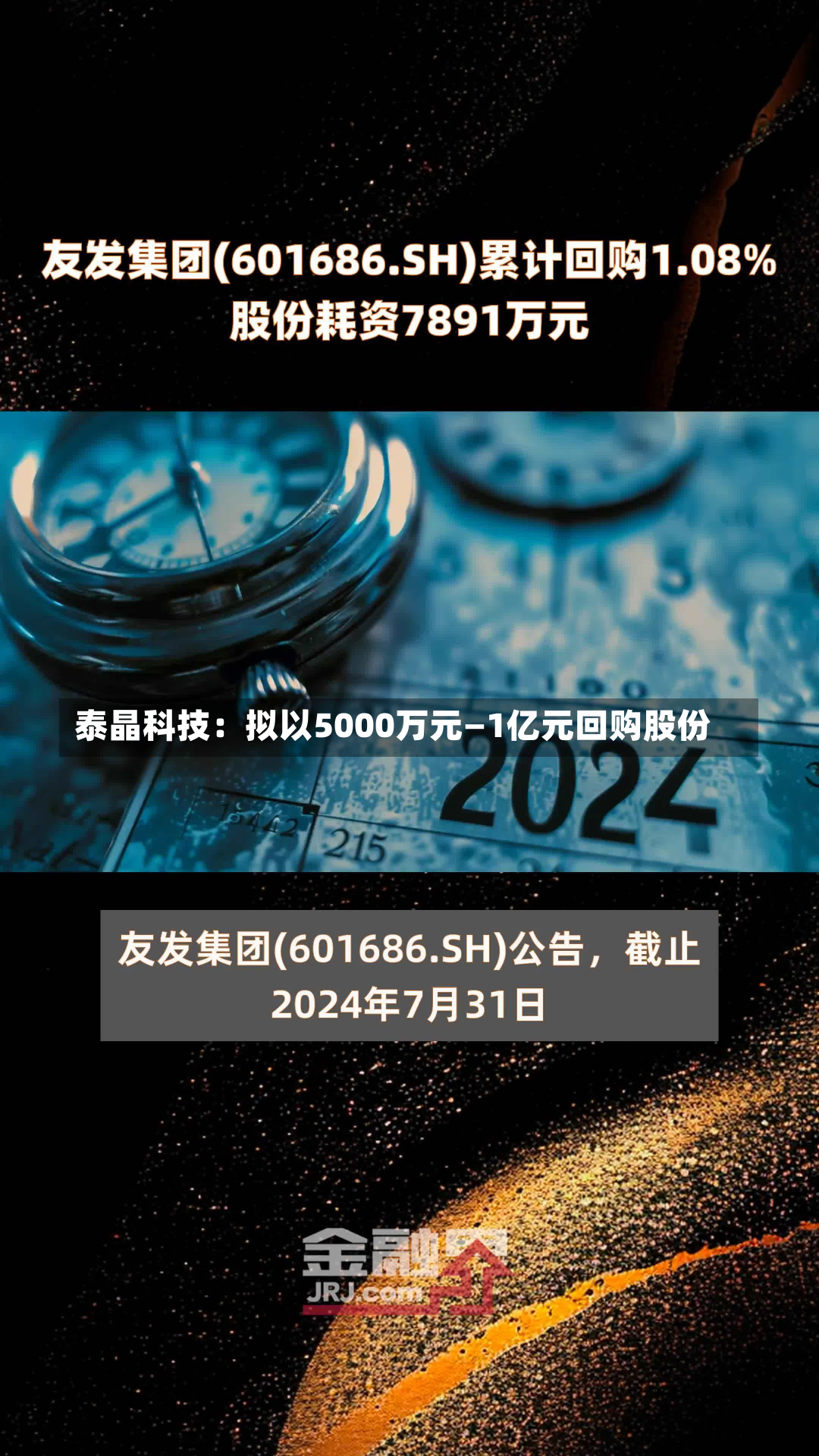 泰晶科技：拟以5000万元—1亿元回购股份