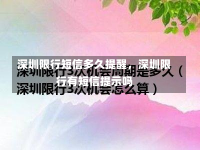 深圳限行短信多久提醒，深圳限行有短信提示吗-第3张图片