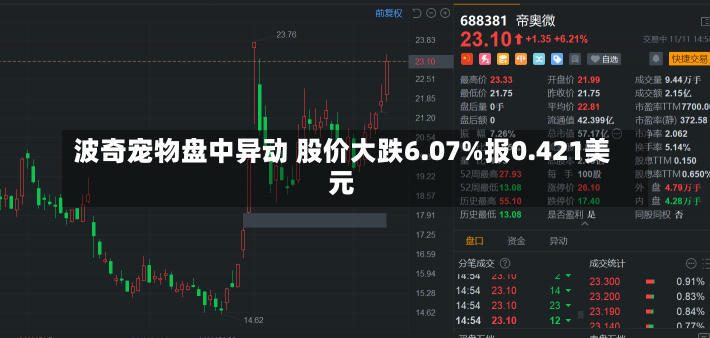 波奇宠物盘中异动 股价大跌6.07%报0.421美元