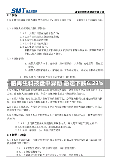 脑再生科技盘中异动 急速下跌6.23%-第2张图片