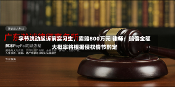 字节跳动起诉前实习生，索赔800万元 律师：赔偿金额大概率将根据侵权情节酌定-第2张图片