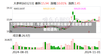 1分钟爆拉涨停！午后大涨的供销社板块 这些信息差你都知道吗？