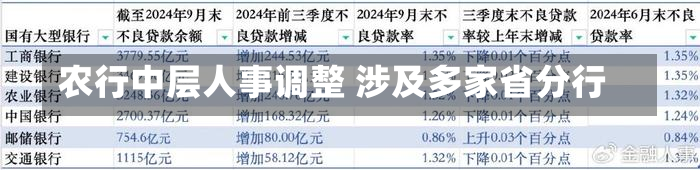 农行中层人事调整 涉及多家省分行-第2张图片