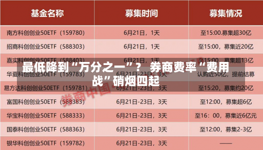 最低降到“万分之一”？ 券商费率“费用
战”硝烟四起-第3张图片