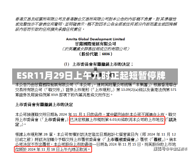 ESR11月29日上午九时正起短暂停牌-第2张图片