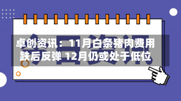 卓创资讯：11月白条猪肉费用
跌后反弹 12月仍或处于低位-第1张图片