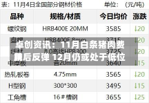 卓创资讯：11月白条猪肉费用
跌后反弹 12月仍或处于低位-第1张图片