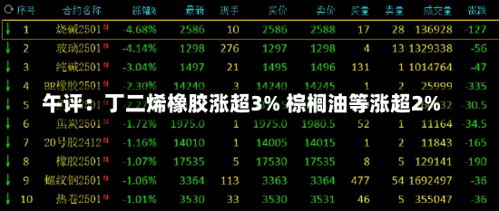 午评：丁二烯橡胶涨超3% 棕榈油等涨超2%-第2张图片