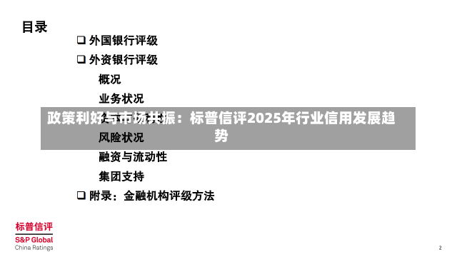 政策利好与市场共振：标普信评2025年行业信用发展趋势-第1张图片