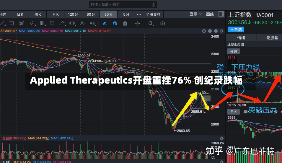 Applied Therapeutics开盘重挫76% 创纪录跌幅