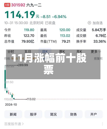 11月涨幅前十股票