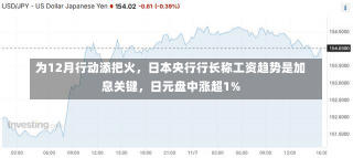 为12月行动添把火，日本央行行长称工资趋势是加息关键，日元盘中涨超1%