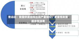 曹远征：我国供需结构出现严重错位，要重视发展服务型消费