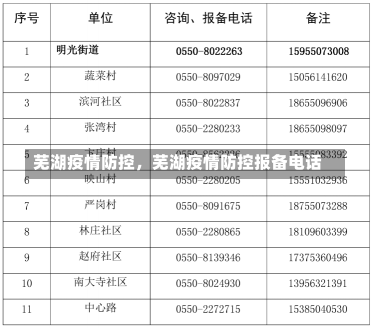 芜湖疫情防控，芜湖疫情防控报备电话-第1张图片