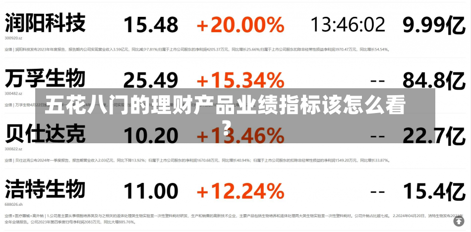 五花八门的理财产品业绩指标该怎么看？-第3张图片