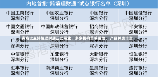 券商试点跨境理财通正式展业，多家机构首单落地， 产品种类丰富-第2张图片