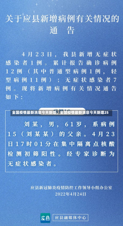 全国疫情最新消息今天新增，全国疫情最新消息今天新增25