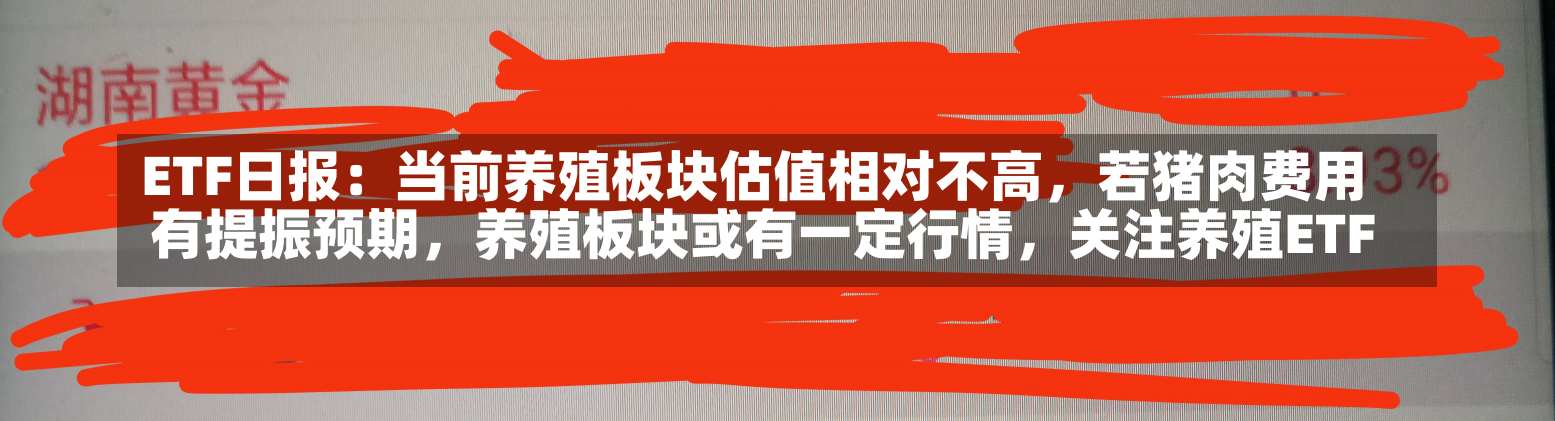 ETF日报：当前养殖板块估值相对不高，若猪肉费用
有提振预期，养殖板块或有一定行情，关注养殖ETF