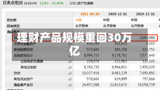 理财产品规模重回30万亿