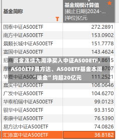 资金连续九周净买入中证A500ETF，A500ETF易方达、A500ETF基金本周“吸金”均超20亿元-第2张图片