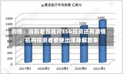 刘锋：当前老百姓对ESG投资还有激情，机构投资者要使出浑身解数来