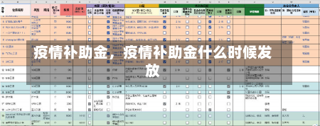 疫情补助金，疫情补助金什么时候发放