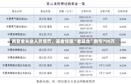 两基金从业人员受罚，基金经理“老鼠仓”倒亏700万-第2张图片