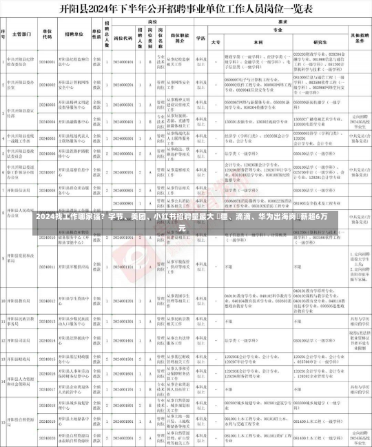 2024找工作哪家强？字节、美团、小红书招聘量最大 ⼤疆、滴滴、华为出海岗⽉薪超6万元-第2张图片