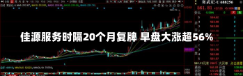 佳源服务时隔20个月复牌 早盘大涨超56%-第3张图片