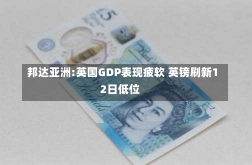 邦达亚洲:英国GDP表现疲软 英镑刷新12日低位-第2张图片