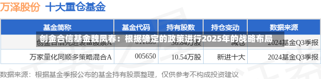 创金合信基金魏凤春：根据确定的政策进行2025年的战略布局-第2张图片