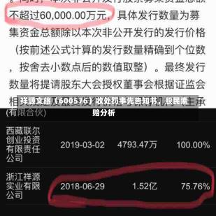 祥源文旅（600576）收处罚事先告知书，股民索赔分析-第2张图片